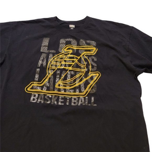 Los Angeles Lakers NBA Basketball 2XL Mens Black Yellow‎ T Shirt